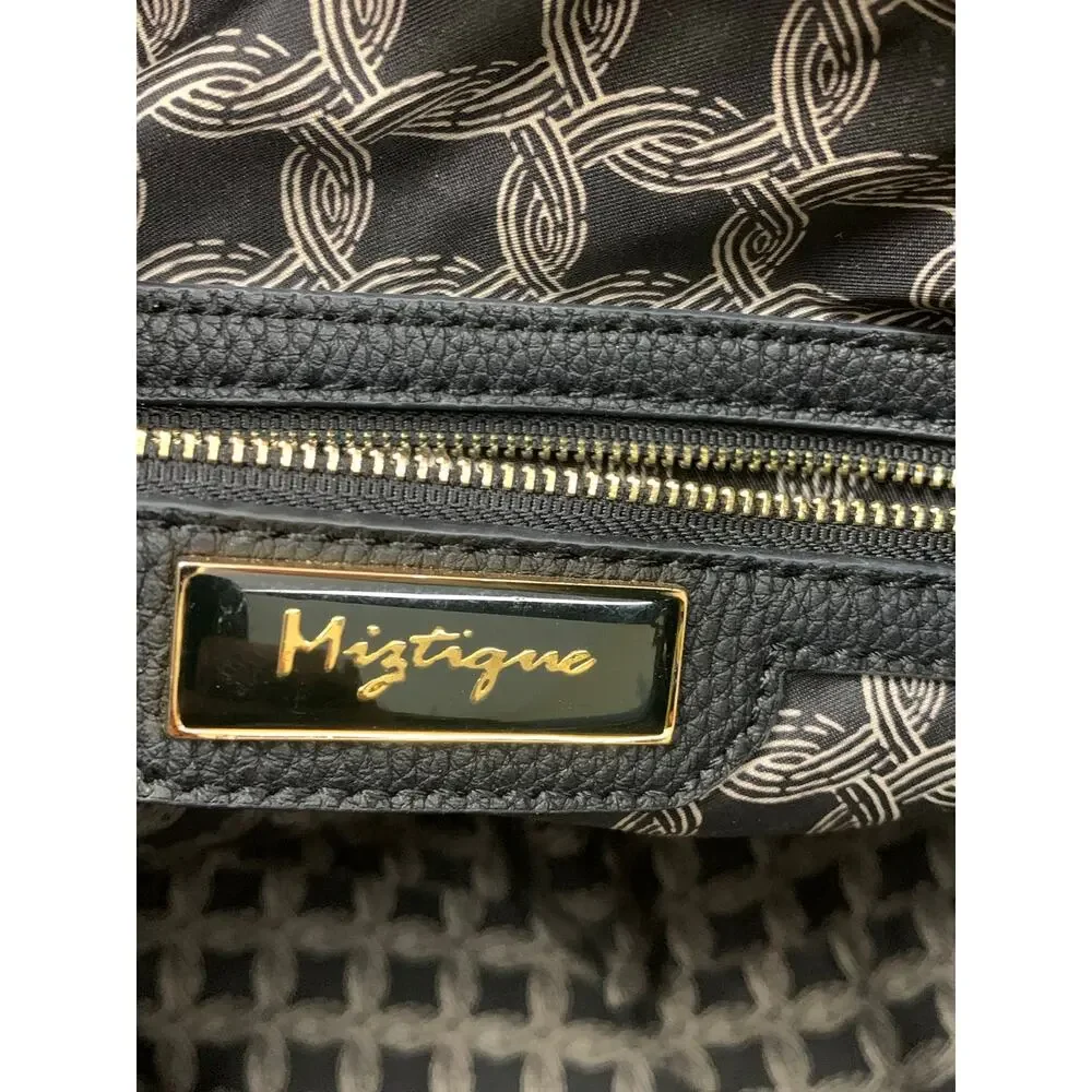 Miztique Black Vegan Leather Tote Work Chic Laptop Commuter